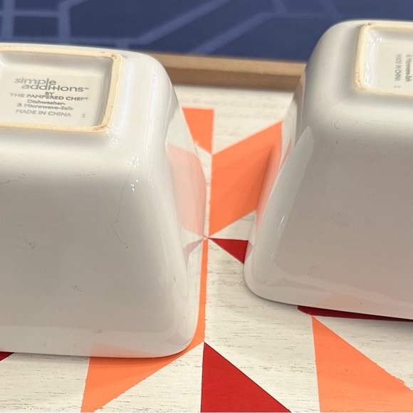 Pampered chef Simple Additions petite bowls white small square - Picture 9 of 11